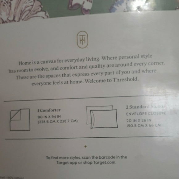 New Threshold Boho reversible printed comforter & sham set Full/Queen - Picture 4 of 12